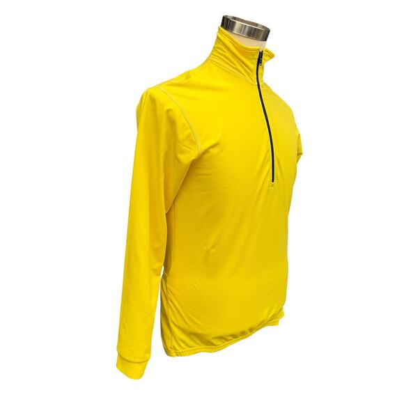 Nashbar Men’s L Yellow 1/4-Zip Long Sleeve Cycling Jacket Performance Pullover - Picture 3 of 9